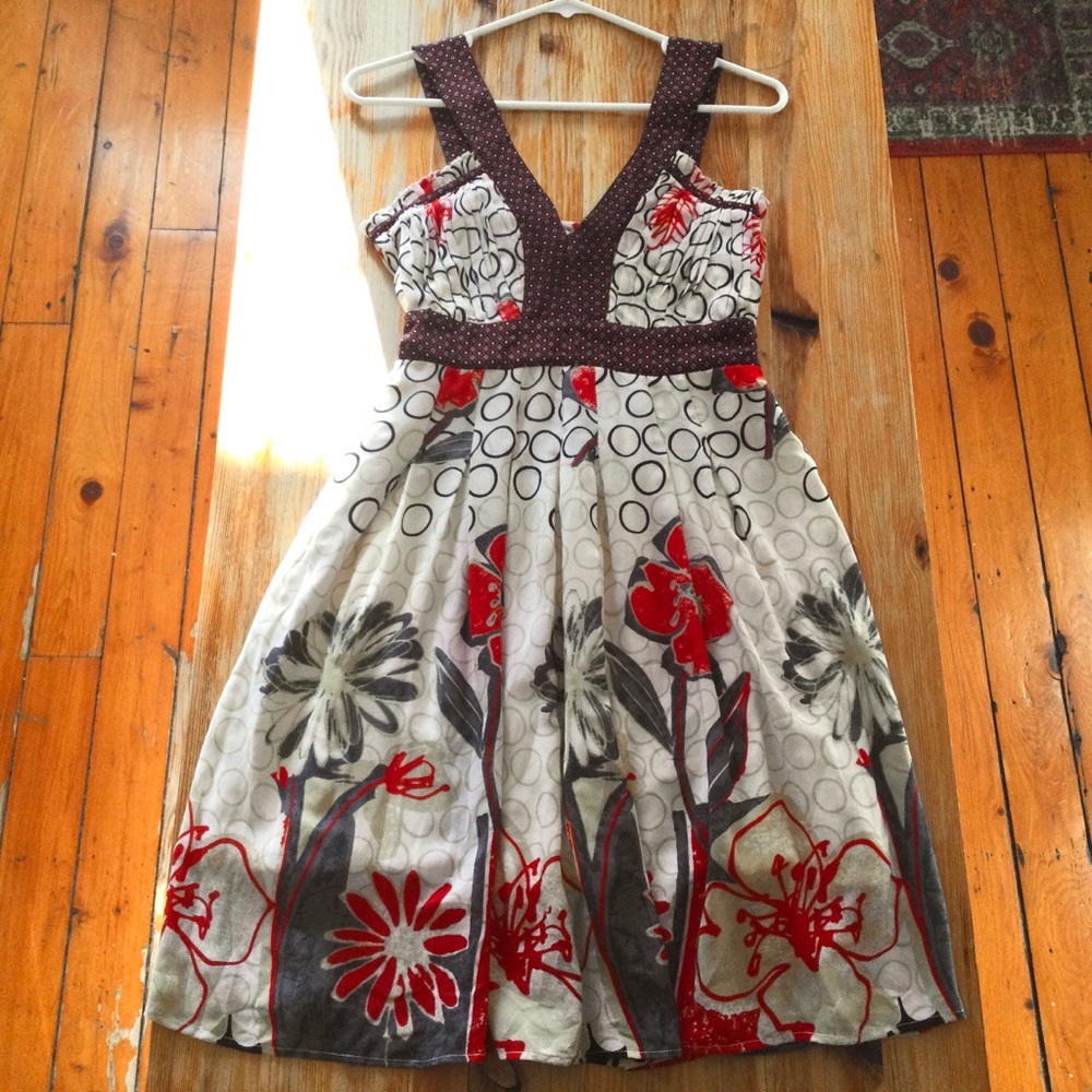 Pura Vida Mini Floral Cotton Dress w Sewn Back Bow & Petticoat